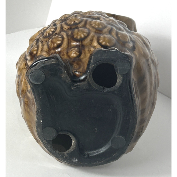 Vintage Ceramic Large 10" Brown Owl Glossy Art MCM Decor - Picture 8 of 9